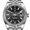 Sky Dweller Black Dial 18K White Gold 42mm Bezel Steel Jubilee Men's Watch 326934