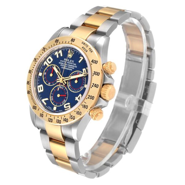 Rolex Daytona Steel Yellow Gold Blue Racing Dial Mens Watch 116523