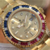 Rolex Submariner Golden Blue / Red Diamond Gold Dial 40mm